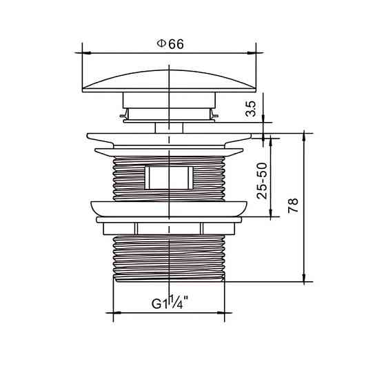 Донний клапан для раковини з переливом Mixxus POP-UP-08 WHITE автоматичний (Click-Clack) (Біла керамічна накладка) 1 1/4'' Київ