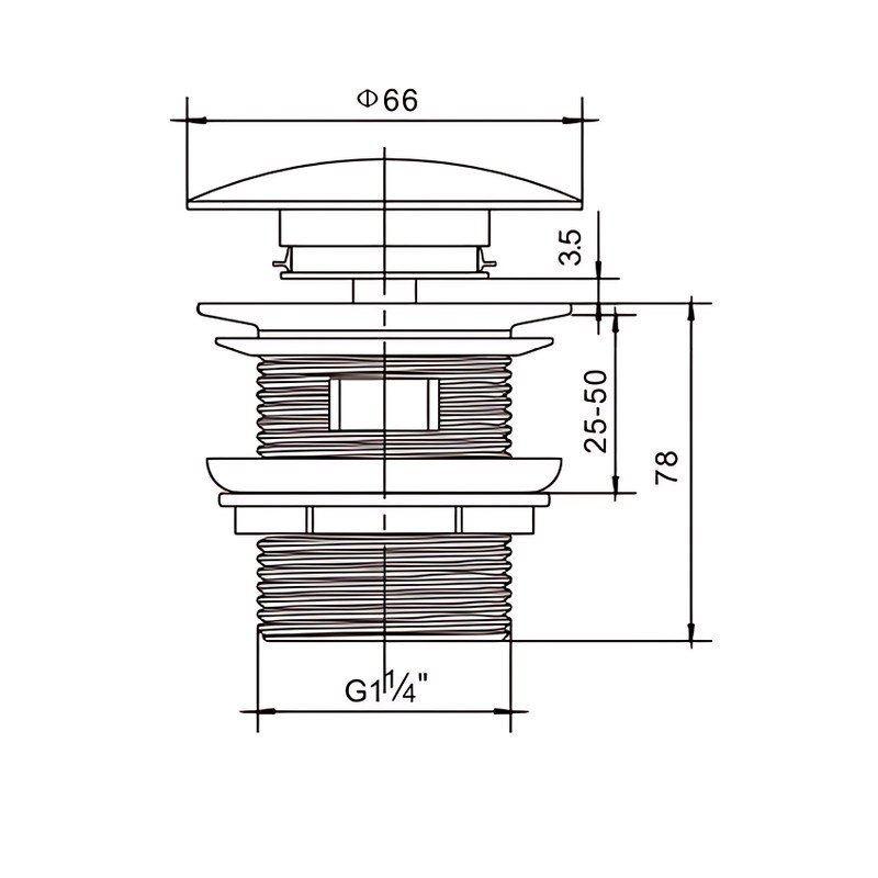 Донний клапан для раковини з переливом Mixxus POP-UP-08 WHITE автоматичний (Click-Clack) (Біла керамічна накладка) 1 1/4'' Київ - фото 2
