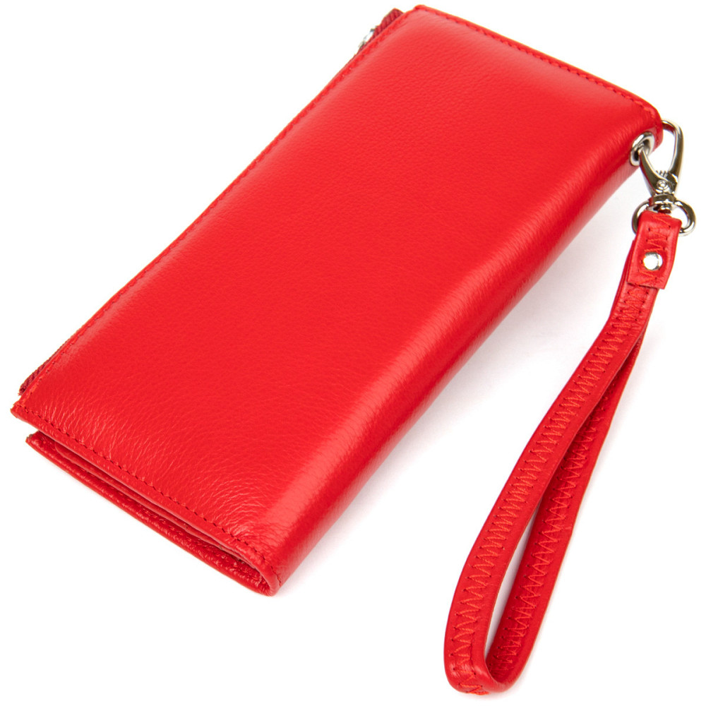 Жіночий шкіряний гаманець-клатч червоний (ST Leather) Київ - фото 12