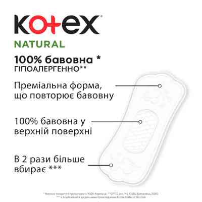 Ежедневные прокладки Kotex Natural Normal+ 18 шт. (5029053548968) Винница