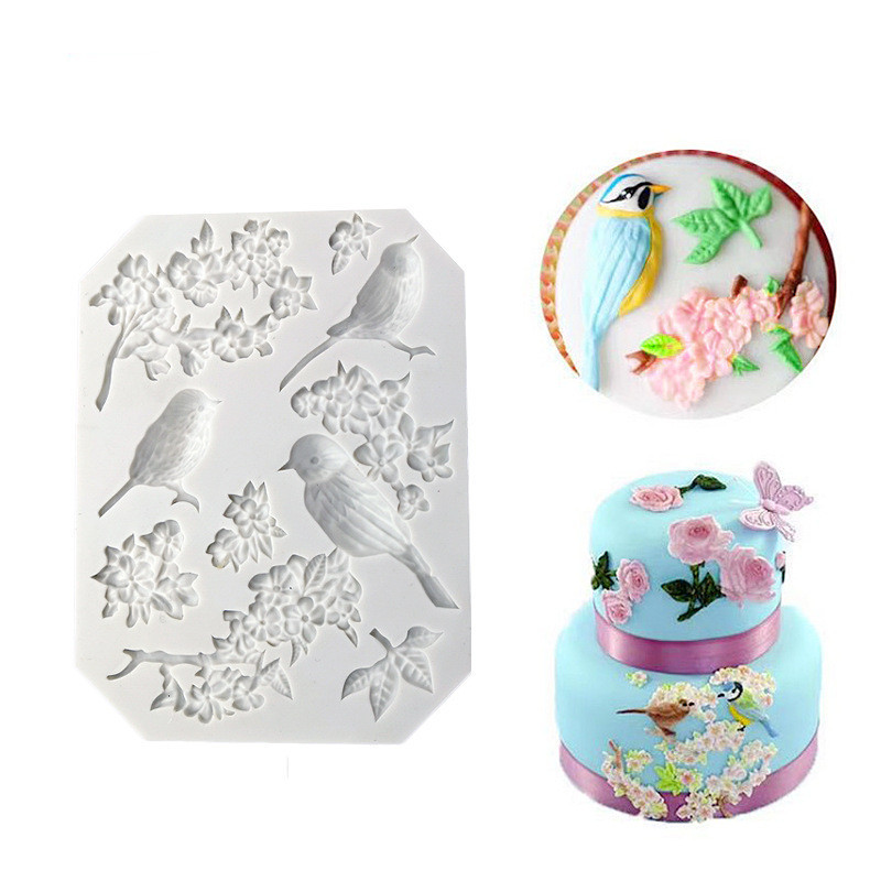 Молд силиконовый Птицы 117 на 90 мм серый Киев - изображение 6