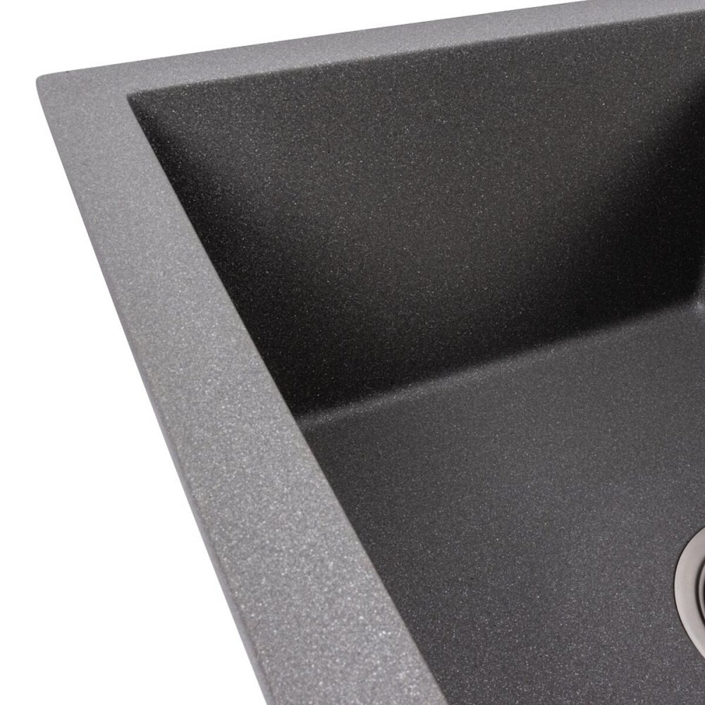 VALESO Гранітна кухонна мийка Valeso 5850 REYNA матова з сушкою, сірий мусон Киев - изображение 3