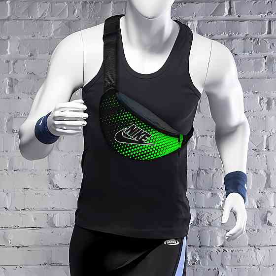 Сумка-бананка Nike чоловіча/жіноча спортивна 32×16 см з розширювачем поясна сумка або сумка через плече (3736) Київ