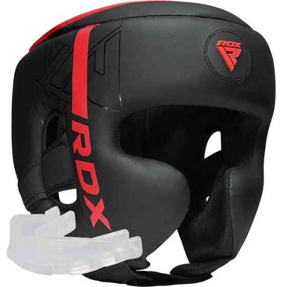 Боксерський шолом RDX F6 KARA Matte Red S (капа в комплекті) Каменское