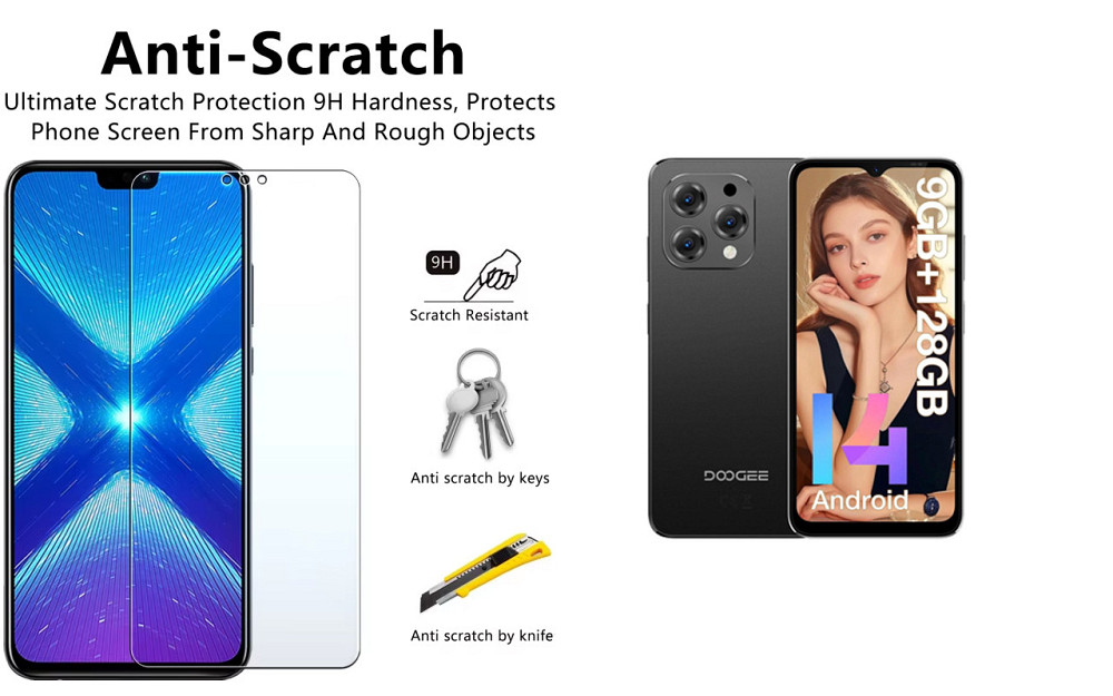 Защитное стекло NeoGlass для DOOGEE N55, N55 Plus, N55 Pro – ультрапрозрачное и устойчивое Киев - изображение 1
