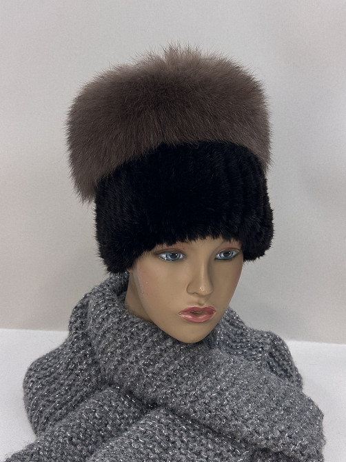 Шапка меховая женская кубанка Мерлин Коричневый Харьков - изображение 14