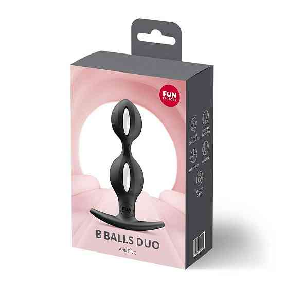 Анальні кульки Fun Factory B BALLS DUO Black, ефект вібрації, діаметр 3,2 та 3,6 см Sex Aura Київ