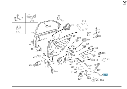Mercedes-Benz  A2208102854 1A55 Внутрішня ручка закриття задніх правих дверей бежева S-class long V220 Одеса - фото 2