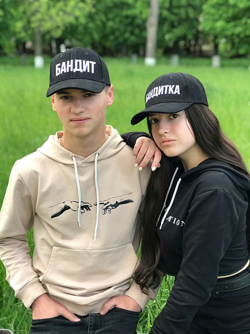 Парні кепки/блоки з принтом — "Бандит/ Бандитка". Чернівці - фото 3
