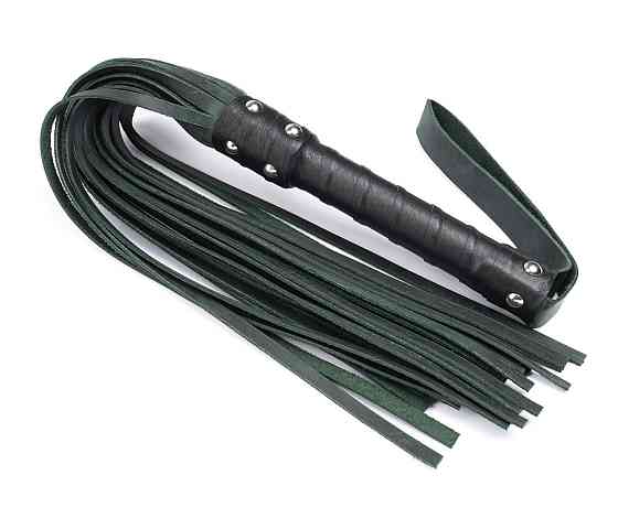 Флоггер из натуральной кожи Flirty Hard Leather - Green, BG-00032 Sex Aura Киев