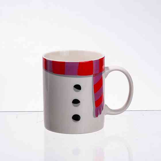 Набір порцелянова чашка з піалою Snowman 350 (мл) чашка на подарунок новорічна для чаю та кави CR-1-49 Коломыя