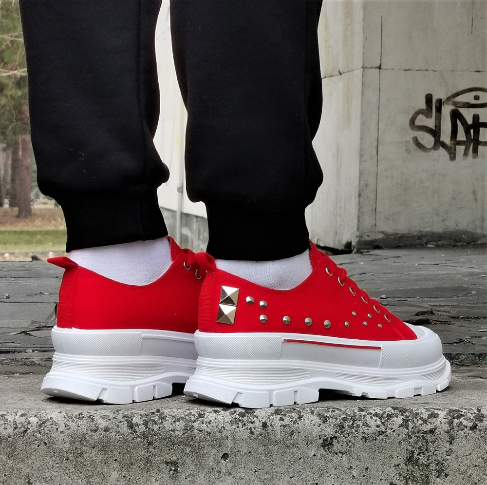 Женские Кроссовки Кеды на Танкетке Красные Слипоны Мокасины на Платформе (размеры: 36,37,38,39) - 33-3 Днепр - изображение 3