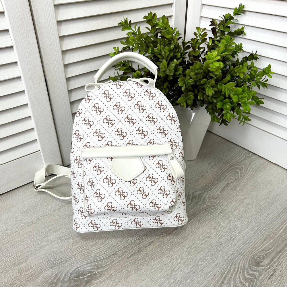 Женский рюкзак классический брендовый. Женский маленький брендовый рюкзак Белый 816 Киев - изображение 7