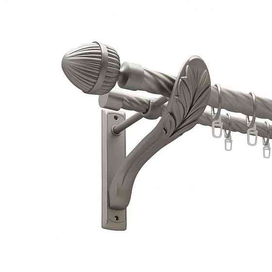 Карниз Orvit Одеон металевий дворядний ретро скручена труба кільце металеве Сатин 25\19 мм 300 см (00-00011518) Львів