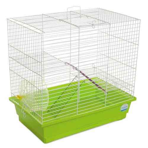 Клетка Природа Гоша для мелких декоративных грызунов с колесом белая/зеленая 44x27x50 см Киев