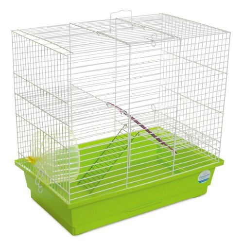 Клетка Природа Гоша для мелких декоративных грызунов с колесом белая/зеленая 44x27x50 см Киев - изображение 1