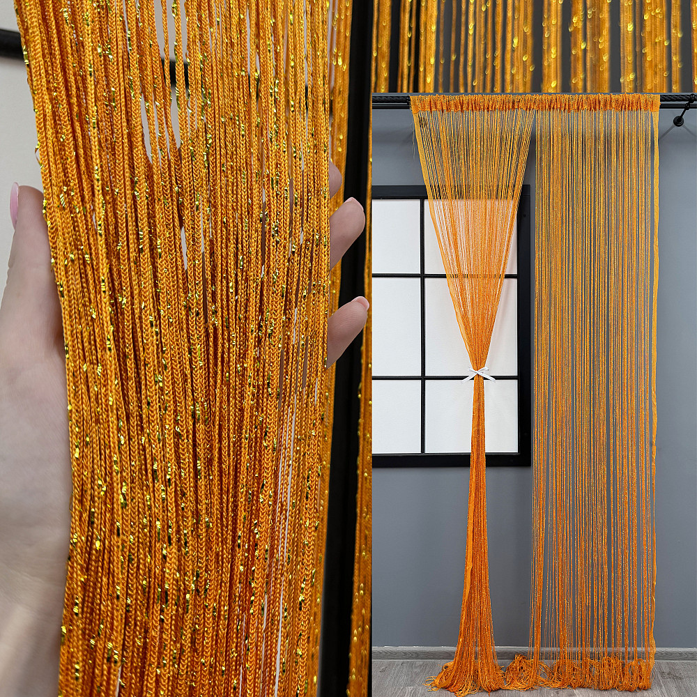 Штори-нитки "Кісея" з люрексом Помаранчевий 300х300см 1 шт (61-087) Київ - фото 1