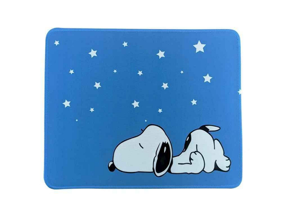 Килимок для мишки 250x210мм персонаж Snoopy синій/блакитний з боковою прошивкою антиковзаюча основа ТМ GERLAX Київ - фото 1