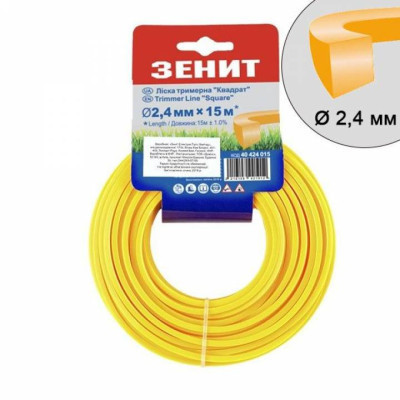 Жилка косильная Зеніт "Квадрат" 2,4 мм x 15 м (853017) Винница - изображение 1