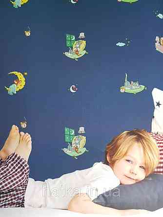 Обои виниловые на флизелине AdaWall Ada Kids метровые детские Том и Джерри сюжеты на ярко синем Киев