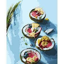 Набір для розпису по номерах Екзотичний десерт Strateg розміром 40х50 см (GS1316), шт Київ - фото 1