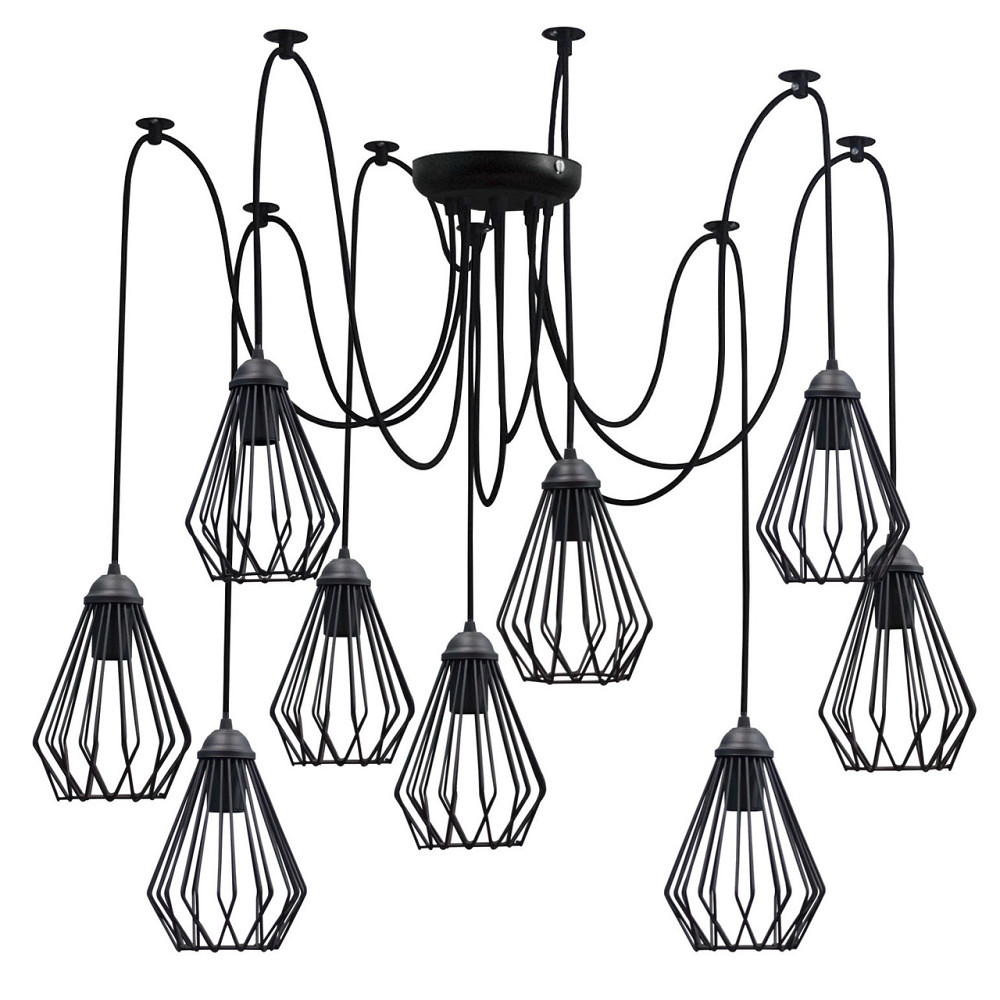 Подвесная люстра под старину паук черная 9 ламп Silvia NL 05371-9 Одесса - изображение 1