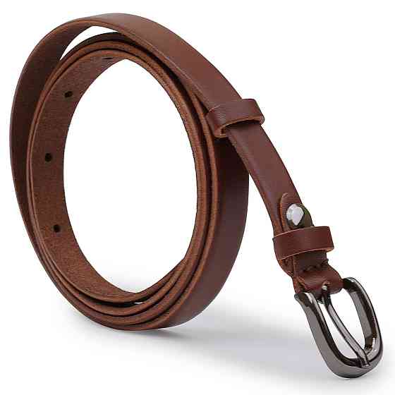 Гладкий кожаный женский ремень Vintage 20758 Коричневый Киев