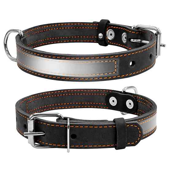 Нашийник "CoLLaR" зі світловідбиваючою стрічкою (ширина 20мм, довжина 32-40см) чорний Коломыя
