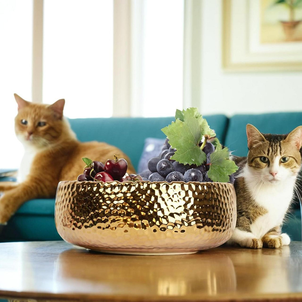 Миска декоративна велика золотиста, чаша для фруктів, цукерок, декорування, сервірування, салатниця фруктівниця 30 см Київ - фото 4