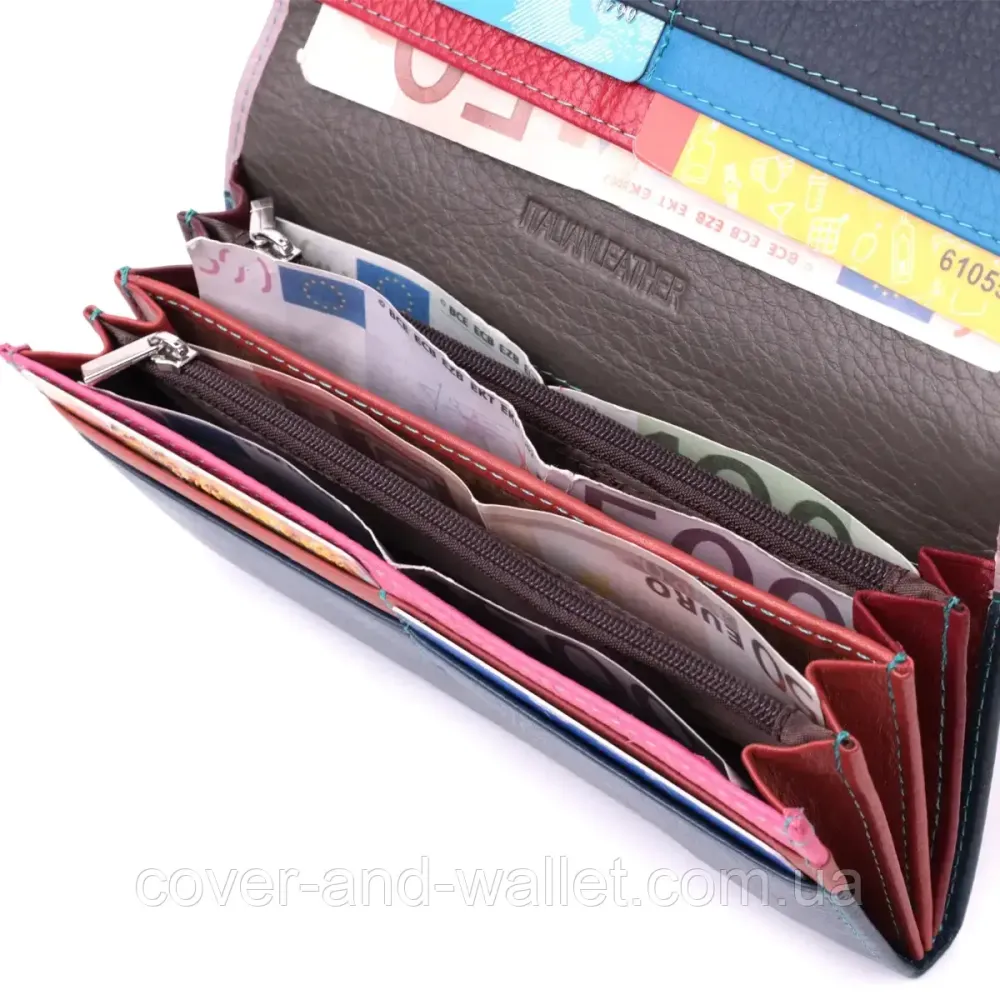 Светло-розовый женский кожаный кошелек на магнитной фиксации ST 014-1 Киев - изображение 5