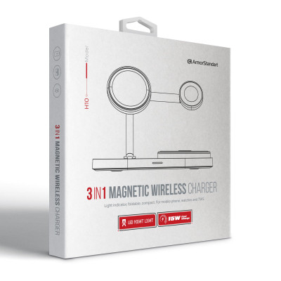 Зарядний пристрій Armorstandart Wireless Charging H101 3 in 1 Magnetic White (ARM78102) Вінниця - фото 8