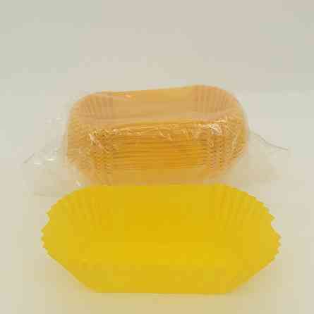 Тартолетка для кексів"Прямокутна жовта"(80*35*30,5) (100шт)/П-8/ (1 уп.) Харків