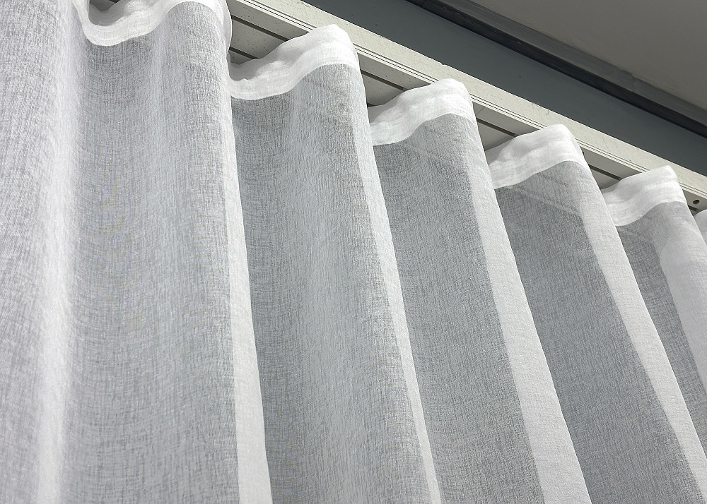 Тюль VR-Textil 1276т Мікро-льон однотонний Білий 300х270 см (43-071) Київ - фото 7