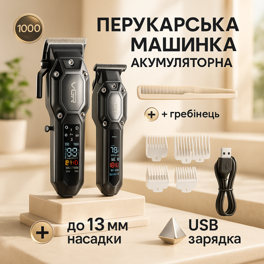 Машинка для стрижки волос и бритья VGR 2 в 1 VGR V-600 V-900, Професиональная машинка для стрижки волос OE-17 Львов - изображение 14