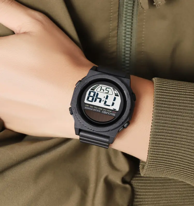 Часы мужские наручные на солнечной батарее Skmei 2358 solar (Черный с белым) Киев - изображение 9