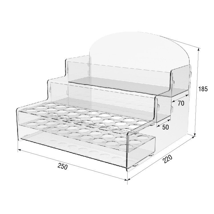 Підставка EKOSTAR для пробників і сашетів із акрила 250х220х185 Київ - фото 3