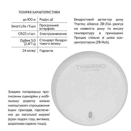 ZigBee Беспроводной датчик дыма ZB-ZSA Киев