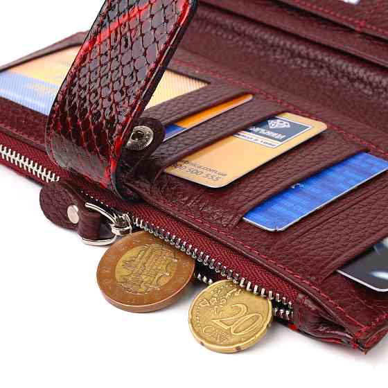 Незвичайний жіночий гаманець з натуральної шкіри з тисненням під змію CANPELLINI 21647 Різнокольоровий Київ