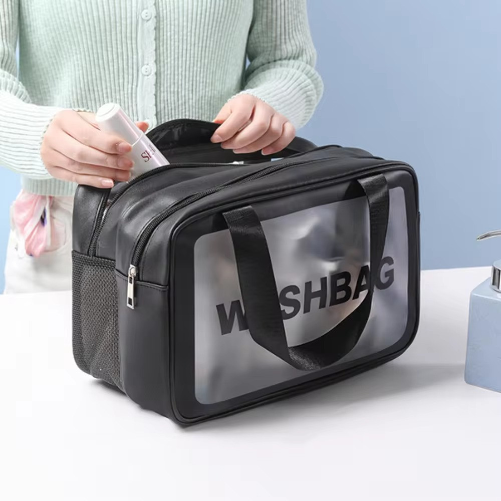 Комплет косметичек 2 шт в ванную комнату на 2 отделения, черные Каменец-Подольский - изображение 3