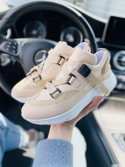 Abbi Кроссовки женские ABBI бежевые натуральная кожа 39р. (CORI-02) Коломия - фото 4