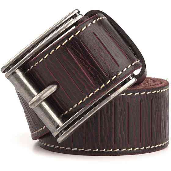 Ремінь з тисненням Vintage 20129 Темно-коричневий Київ