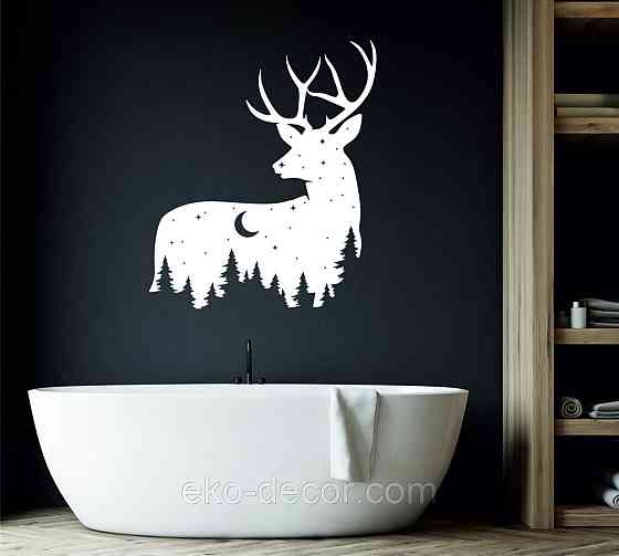 Декоративное настенное Панно «Новогодний олень» Декор на стену 110*92 см, Белый Киев