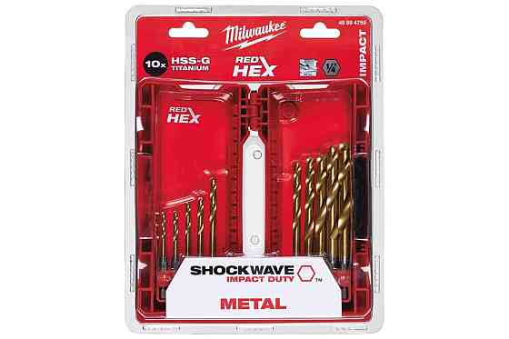 Набор сверл по металлу RedHEX HSS-G TiN 10 шт. Milwaukee 48894759 Коломия