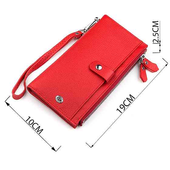 Кошелек женский ST Leather 18381 (ST420) многофункциональный Красный Киев