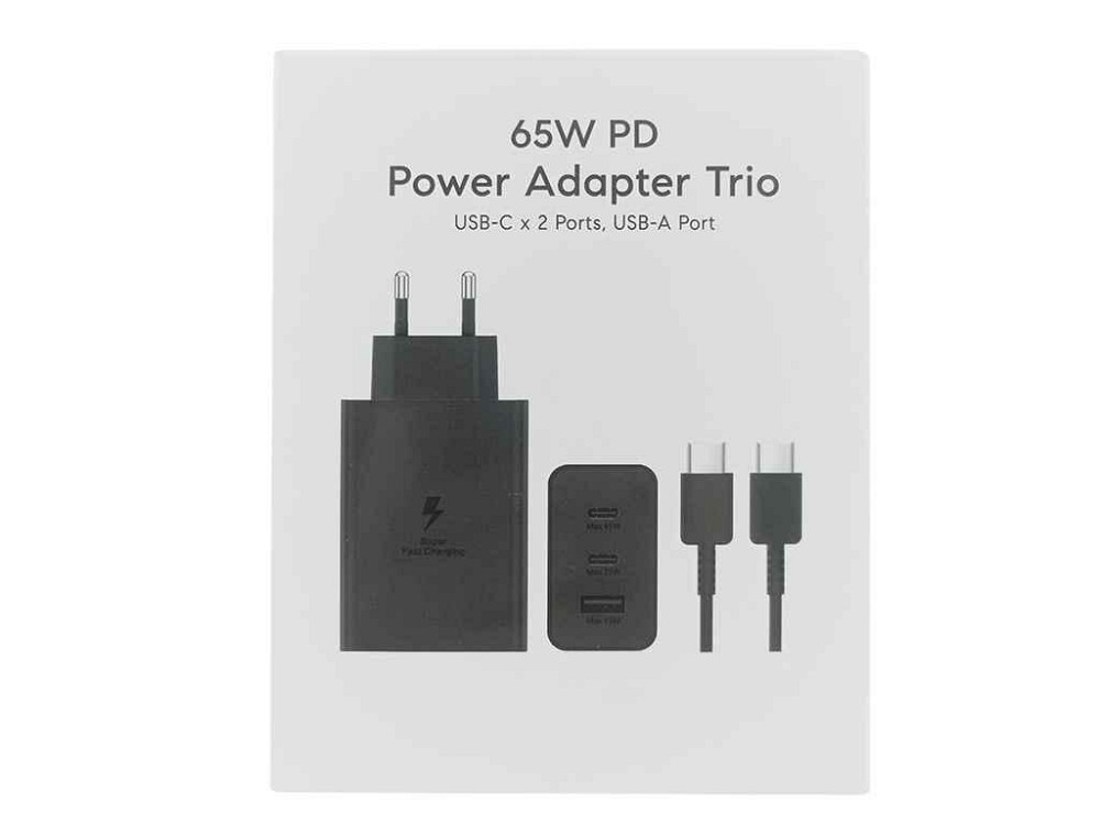 Мережевий зарядний пристрій Type-C to Type-C 65W PD65W/PD25W/USB15W ТМ Samsung Київ - фото 1