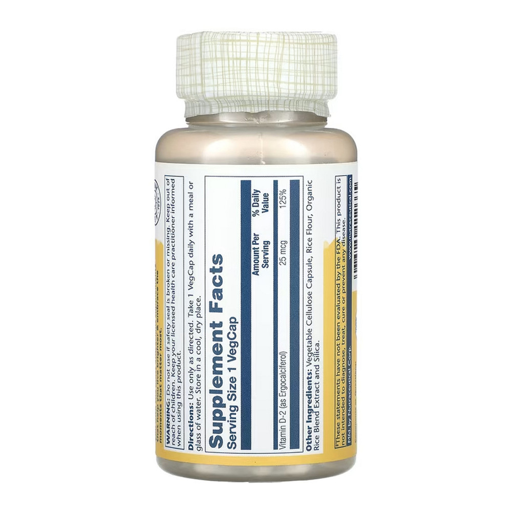 Вітамін Д2 Solaray Vitamin D-2 25 mcg 60 вег капс Київ - фото 2
