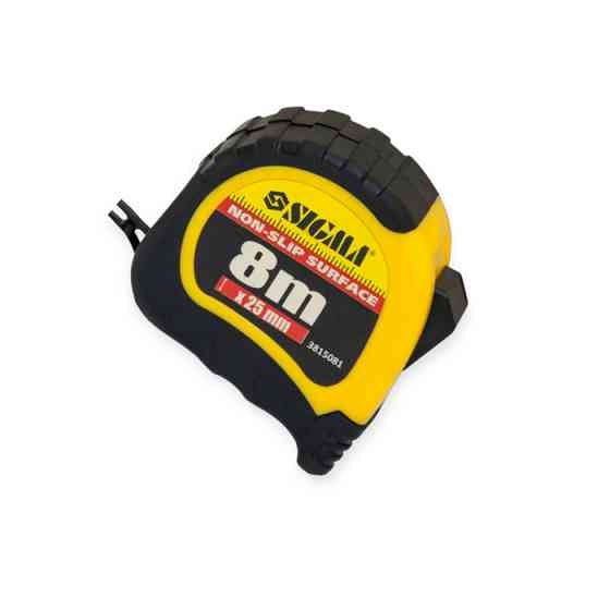 Рулетка 8м x 25мм обрезиненная, стопор полотна 3815081 Мукачево