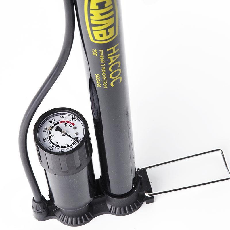 Насос ручний з манометром 38*500мм чорний Харків - фото 3