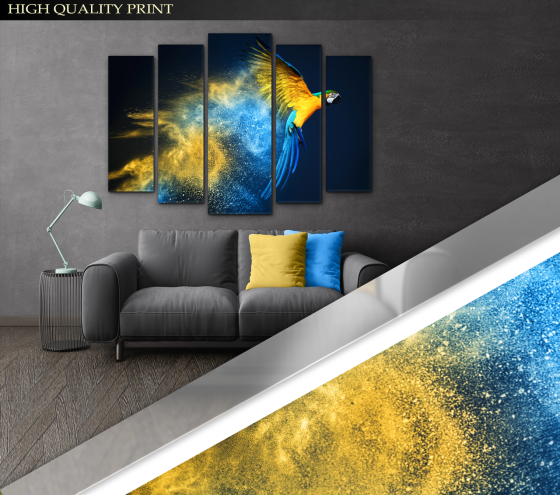 Модульна картина Абстракція Папуга Art-300_5 ( 80х118см ) Київ