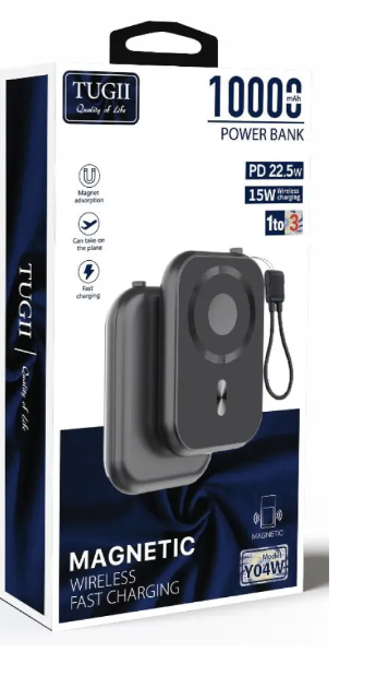 Power Bank TUGII Y04W 10000 мАг, 38Вт·год, PD 20Вт, QC 22.5Вт, MagSafe, 3 в 1 Одеса - фото 3
